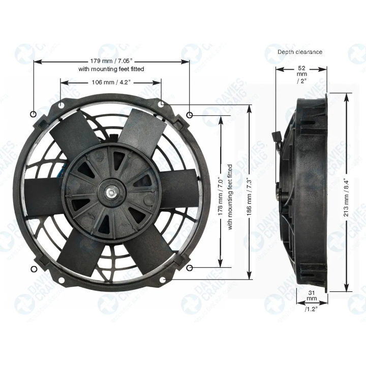 Wentylator Davies Craig Thermatic® 8" 203mm 24V | kutysilnik.pl