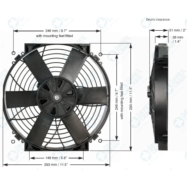 Wentylator Davies Craig Thermatic® 12" 305mm 24V | kutysilnik.pl