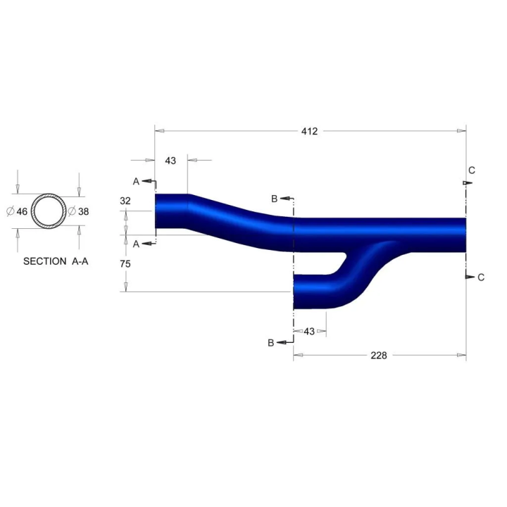 Davies Craig Silicone Y-Hose - Blue (Header Adaptors) | kutysilnik.pl