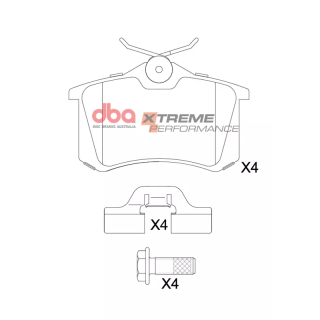 Klocki hamulcowe DBA tylne Megane RS Mk2/Mk3, Audi, VW (TRW) - DB1449 | kutysilnik.pl