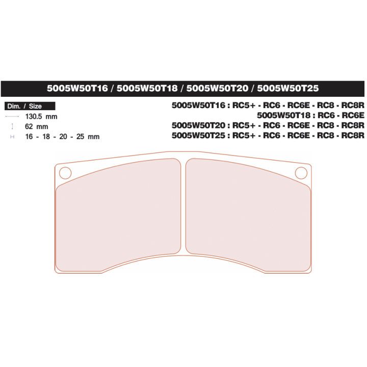 Klocki CL Brakes 5005W50T16 RC5 RC6 RC6E RC8 RC8R RC9 RC9R | kutysilnik.pl